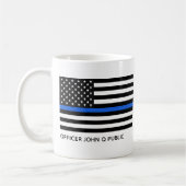 Custom Thin Blue Line American Flag Kaffeetasse (Links)