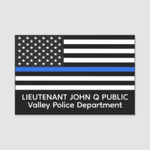 Custom Thin Blue Line American Flag Namensschild
