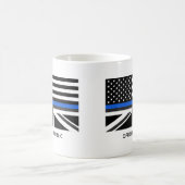Custom Thin Blue Line American und UK Flag Kaffeetasse (Mittel)