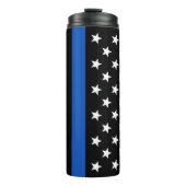 Custom Thin Blue Line Flag Police Officer Thermosbecher (Vorderseite)