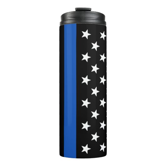 Custom Thin Blue Line Flag Police Officer Thermosbecher (Vorderseite)