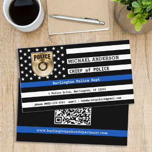Custom Thin Blue Line Police Department Emblem Visitenkarte