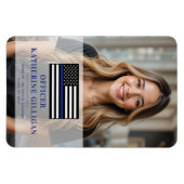 Custom Thin Blue Line Police Officer Abschluss Magnet (Horizontal)
