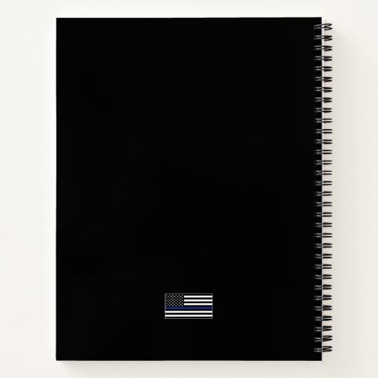 Custom Thin Blue Line Police Officer Flag Polizist Notizblock (Rückseite)