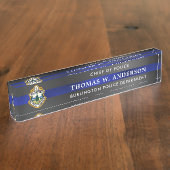 Custom Thin Blue Line Police Officer Law Dept Logo Namensplakette (Seite)