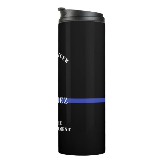 Custom Thin Blue Line Police Officer Thermosbecher (Nach rechts gedreht)