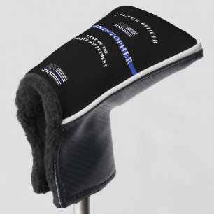 Custom Thin Blue Line Police Officer US Flag Golf Headcover