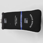 Custom Thin Blue Line Police Officer US Flag Golf Headcover (Vorderseite)