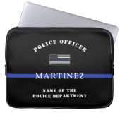 Custom Thin Blue Line Police Officer US Flag Poliz Laptopschutzhülle (Vorderseite)