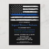 Custom Thin Blue Line Police Officer - Zurückstell Ankündigungspostkarte (Vorderseite)