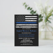 Custom Thin Blue Line Police Officer - Zurückstell Ankündigungspostkarte (Stehend Vorderseite)