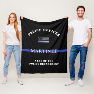 Custom Thin Blue Line Polizeidirektor Polizeiabtei Fleecedecke