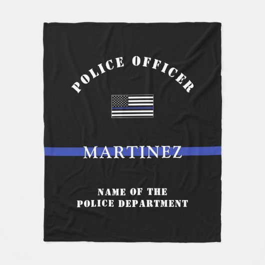 Custom Thin Blue Line Polizeidirektor Polizeiabtei Fleecedecke (Vorderseite)