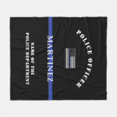 Custom Thin Blue Line Polizeidirektor Polizeiabtei Fleecedecke (Vorderseite (Horizontal))