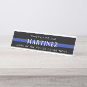 Custom Thin Blue Line Polizeidirektor Polizeiabtei Schreibtischnamensplakette (Vorderseite )