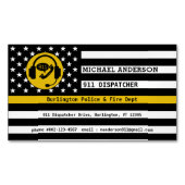 Custom Thin Gold Line American Flag 911 Dispatcher Magnetische Visitenkarte (Vorderseite)