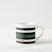 Custom Thin Green Line USA Flag Military Soldier Espressotasse (Rechts)