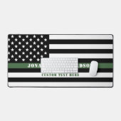 Custom Thin Green Line USA Flag Military Soldier Schreibtischunterlage (Tastatur & Maus)