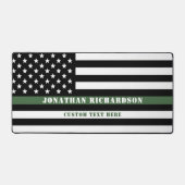 Custom Thin Green Line USA Flag Military Soldier Schreibtischunterlage (Vorderseite)
