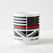 Custom Thin Red Line American und UK Flag Jumbo-Tasse (Vorderseite)