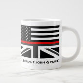 Custom Thin Red Line American und UK Flag Jumbo-Tasse (Rechts)