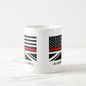 Custom Thin Red Line American und UK Flag Kaffeetasse (Mittel)