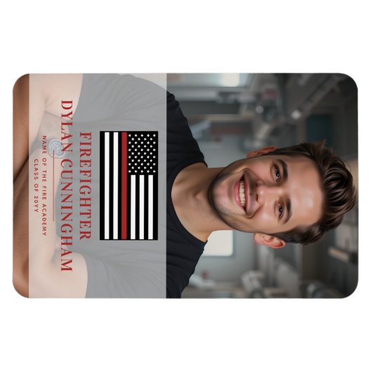 Custom Thin Red Line Feuerwehrmannschaft Grad Magnet (Horizontal)