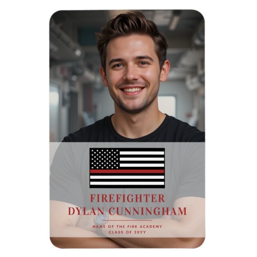 Custom Thin Red Line Feuerwehrmannschaft Grad Magnet (Vertikal)