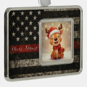 Custom Thin Red Line Gerahmte Ornament Rahmen-Ornament Silber (Rechts)