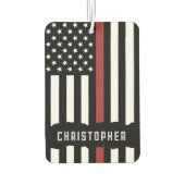Custom Thin Red Line USA Flag Firefighter Autolufterfrischer (Rückseite)