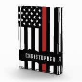 Custom Thin Red Line USA Flag Firefighter Fotoblock (Rechts)