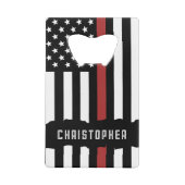 Custom Thin Red Line USA Flag Firefighter Geldbeutel Flaschenöffner (Rückseite)