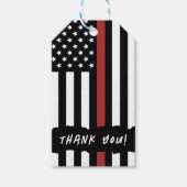 Custom Thin Red Line USA Flag Firefighter Geschenkanhänger (Vorderseite)