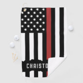 Custom Thin Red Line USA Flag Firefighter Golfhandtuch (Insitu)