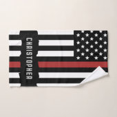 Custom Thin Red Line USA Flag Firefighter Handtuch (Handtuch)