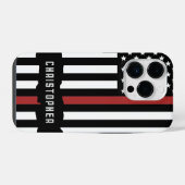Custom Thin Red Line USA Flag Firefighter iPhone Hülle (Rückseite (Horizontal))