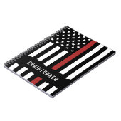 Custom Thin Red Line USA Flag Firefighter Notizblock (Linke Seite)