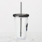 Custom Thin White Line USA Flag EMS EMT Acryltrinkbecher (Rechts)