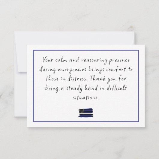 Custom Thin White Line USA Flag EMS EMT Dankeskarte (Rückseite)
