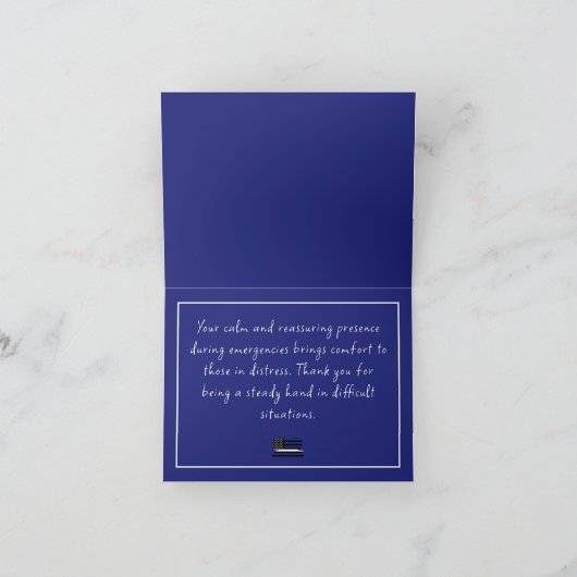 Custom Thin White Line USA Flag EMS EMT Dankeskarte (Innenseite)