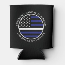 Custom Thin White Line USA Flag EMS EMT