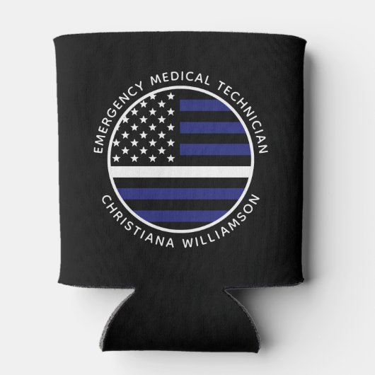Custom Thin White Line USA Flag EMS EMT Dosenkühler (Rückseite)