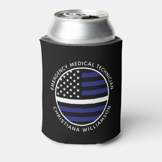 Custom Thin White Line USA Flag EMS EMT Dosenkühler (Kanne Rückseite)