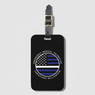 Custom Thin White Line USA Flag EMS EMT Gepäckanhänger