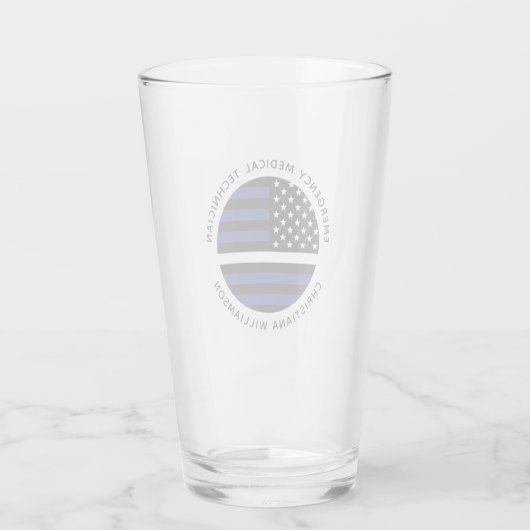Custom Thin White Line USA Flag EMS EMT Glas (Rückseite)
