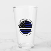 Custom Thin White Line USA Flag EMS EMT Glas (Vorderseite)