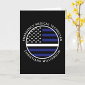 Custom Thin White Line USA Flag EMS EMT Karte (Gelbe Blume)