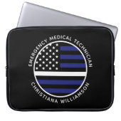 Custom Thin White Line USA Flag EMS EMT Laptopschutzhülle (Vorderseite)