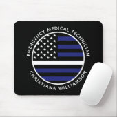 Custom Thin White Line USA Flag EMS EMT Mousepad (Mit Mouse)