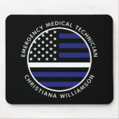 Custom Thin White Line USA Flag EMS EMT Mousepad (Vorne)